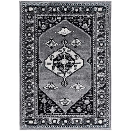 Safavieh 5 ft.-3 in. x 7 ft.-6 in. Vintage Hamadan Medium Rectangle Rug - Grey & Black VTH262F-5